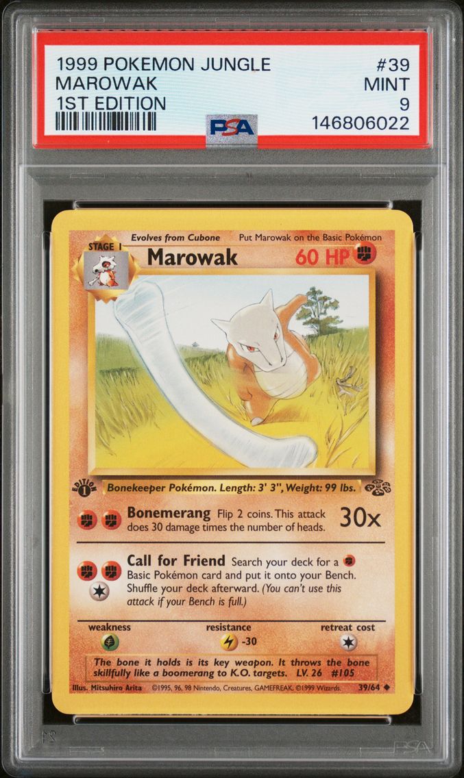 1999 #39 Marowak 1st Edition PSA 9 Jungle Pokemon