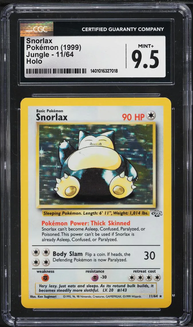1999 #11 Snorlax-Holo CGC 9.5 Jungle Pokemon