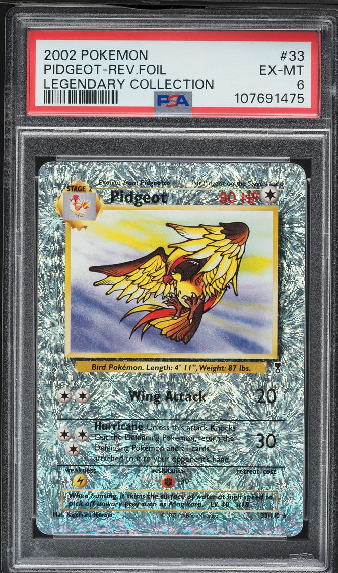 2002 #33 Pidgeot-Reverse Foil PSA 6 Legendary Collection Pokemon
