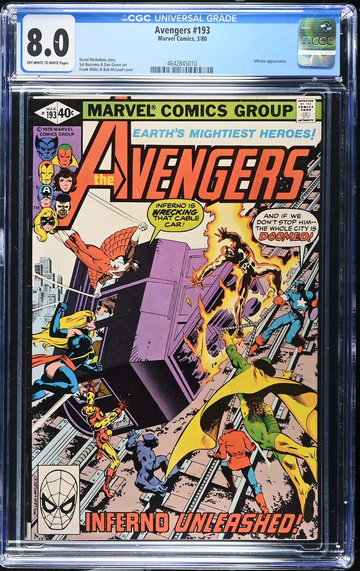 1980 #NA 1980 Avengers #193 CGC 8 Marvel Comics CGC 8