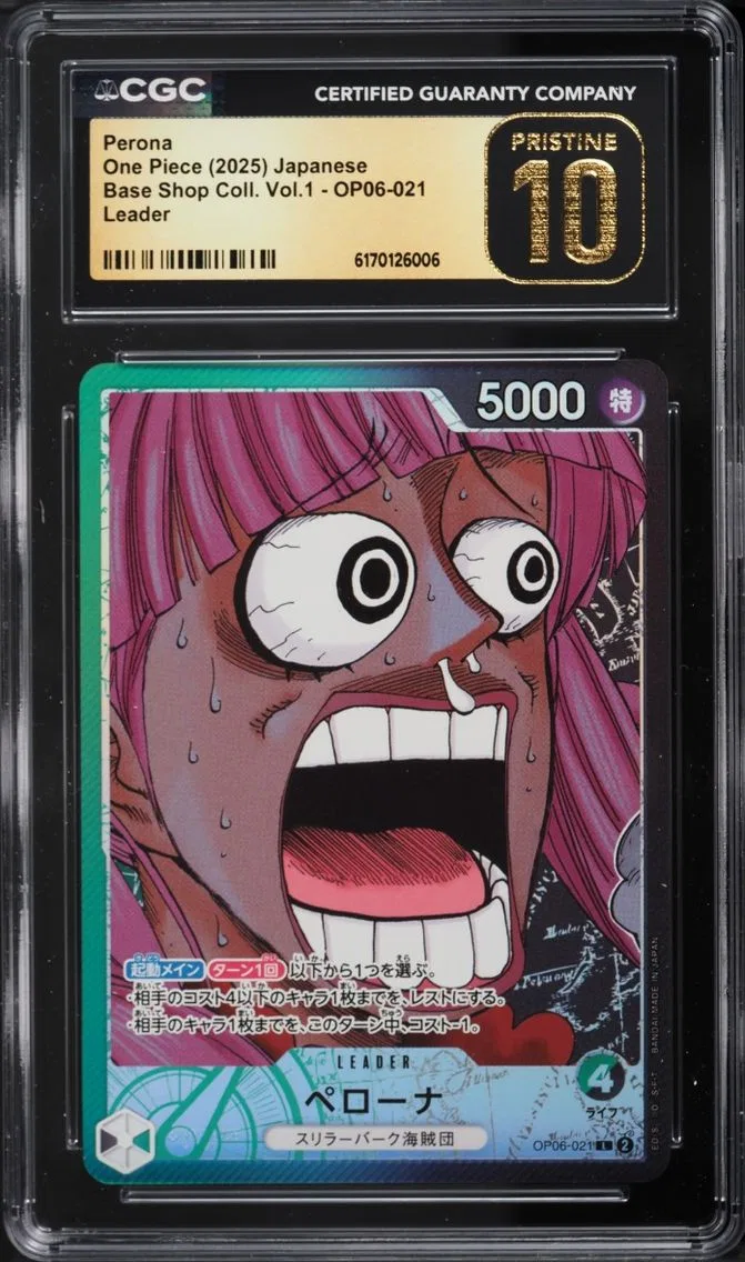 2025 One Piece Japanese Base Shop Collection Volume 1 Leader Perona #OP06-021 CGC 10 PRISTINE