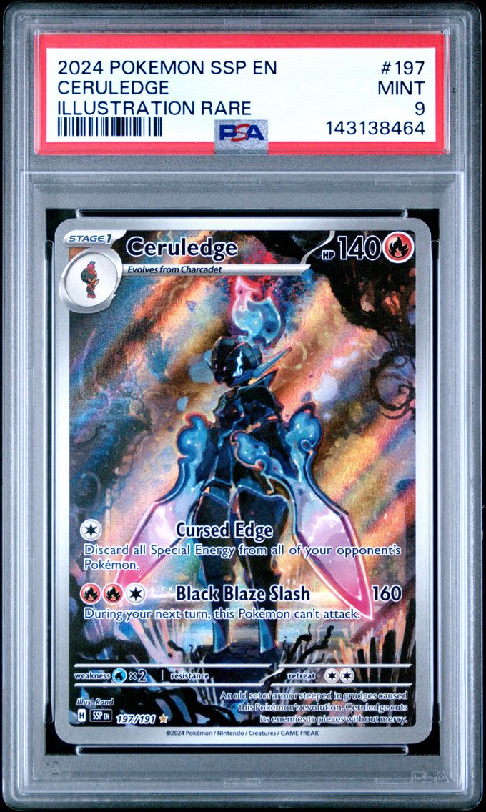 2024 #197 Ceruledge PSA 9 Ssp EN-Surging Sparks