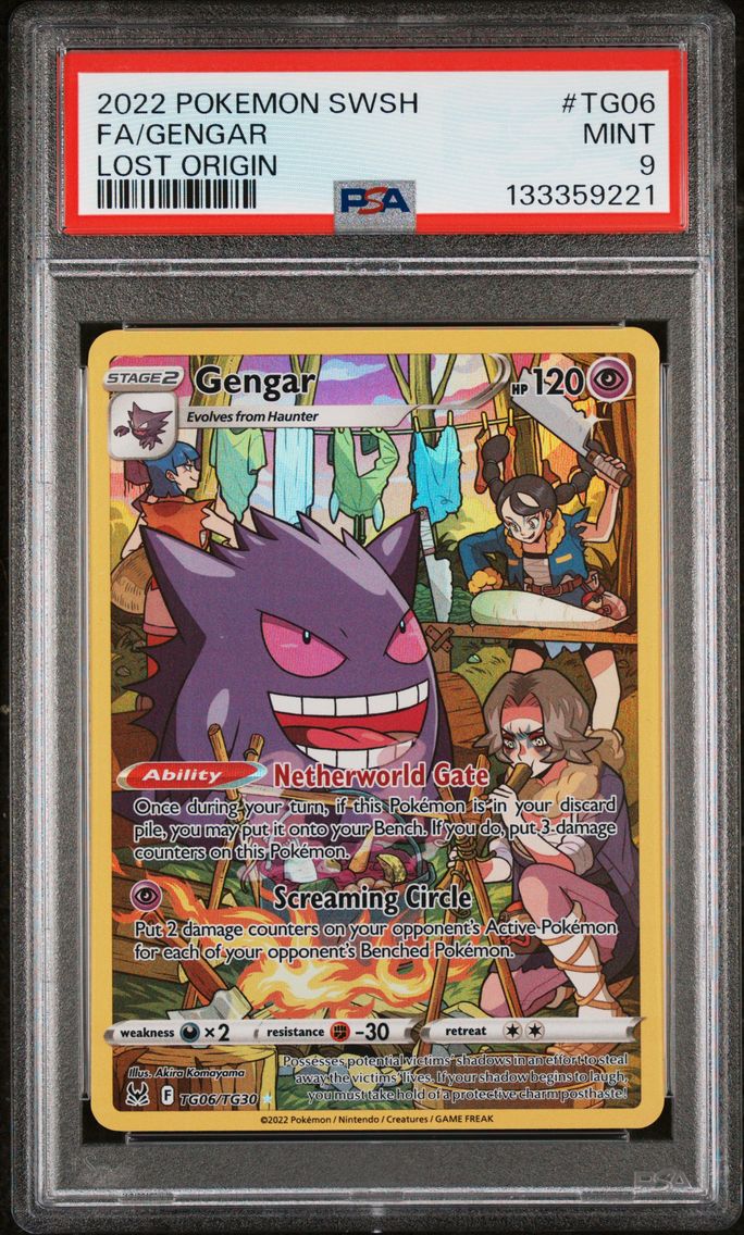 2022 #TG06 Full Art/Gengar PSA 9 Sword & Shield Lost Origin Pokemon