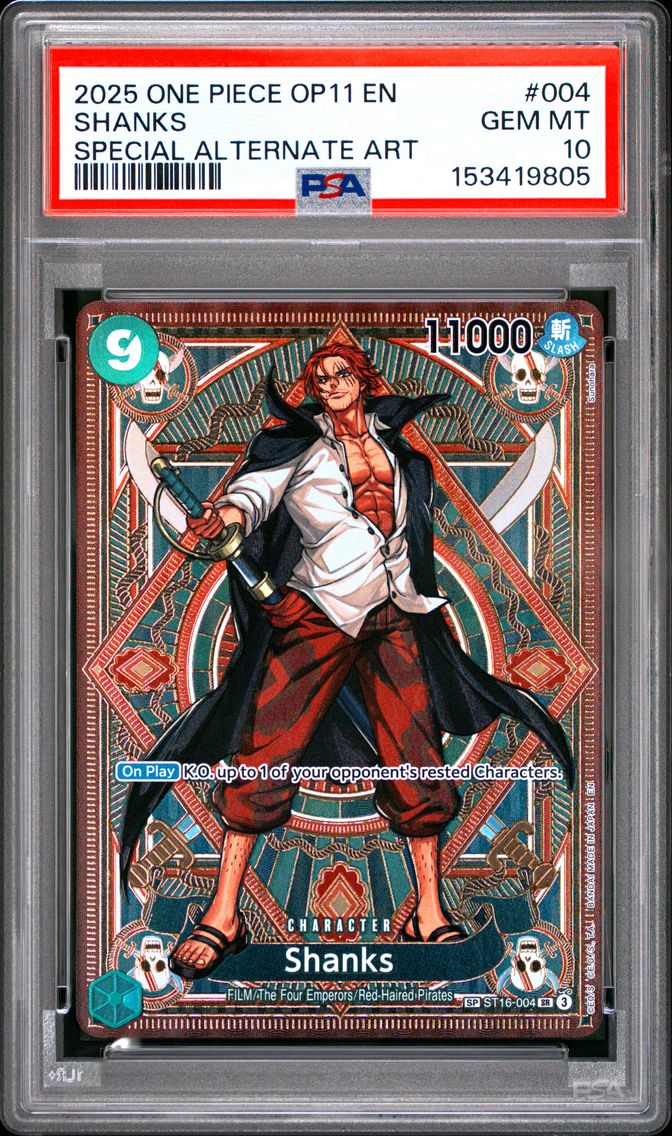 2025 #004 Shanks PSA 10 One Piece OP11-A Fist of Divine Speed