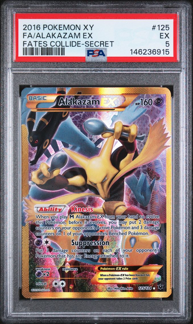 2016 #125 Full Art/Alakazam EX PSA 5 XY Fates Collide