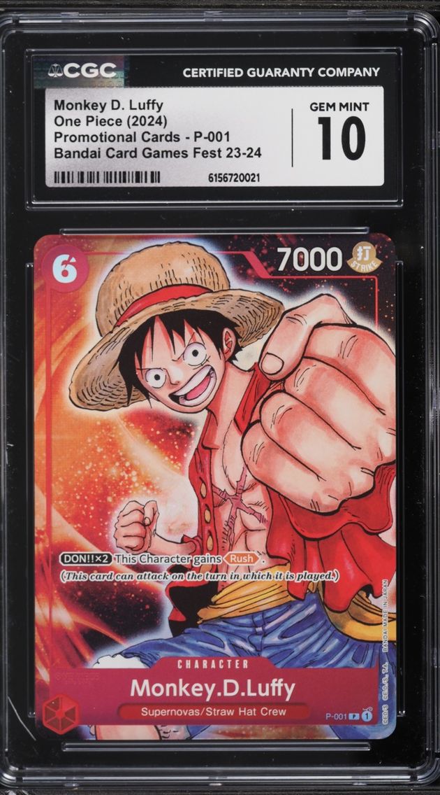 2024 #P-001 Monkey D. Luffy CGC 10 One Piece Promo Bandai Games Fest