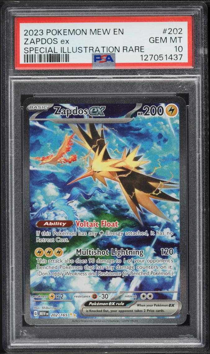2023 #202 Zapdos EX PSA 10 Mew EN-151 Pokemon