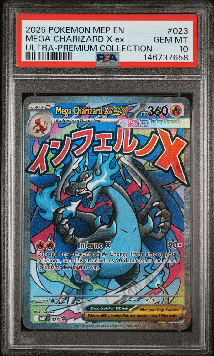 2025 #023 Mega Charizard X EX PSA 10 Mep EN-Me Black Star Promo