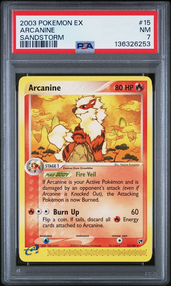 2003 #15 Arcanine PSA 7 EX Sandstorm Pokemon