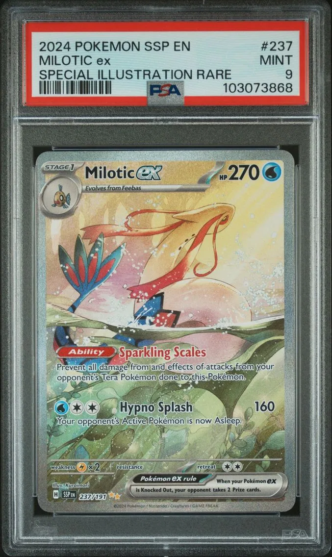 2024 #237 Milotic EX PSA 9 Ssp EN-Surging Sparks Pokemon
