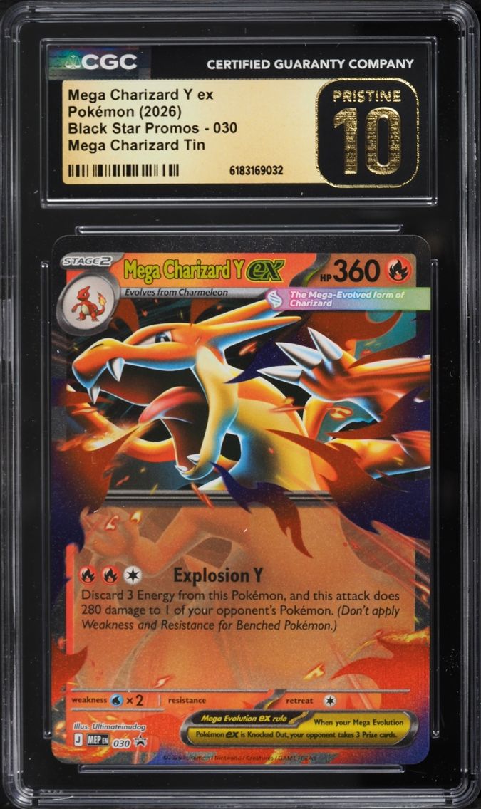 2026 Pokemon Mega Evolution Promo Tin Mega Charizard Y EX #30 CGC 10 PRISTINE