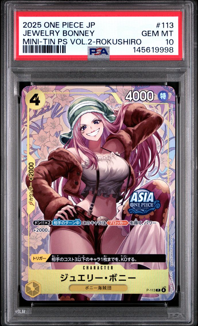 2025 #113 Jewelry Bonney PSA 10 One Piece Japanese Mini-Tin Pack Set Vol.2