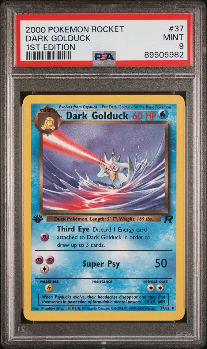 2000 #37 Dark Golduck 1st Edition PSA 9 Rocket