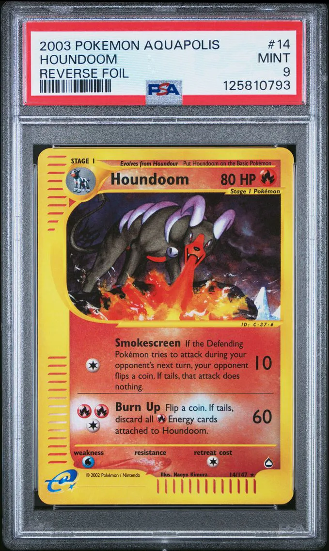 2003 #14 Houndoom-Reverse Foil PSA 9 Aquapolis Pokemon