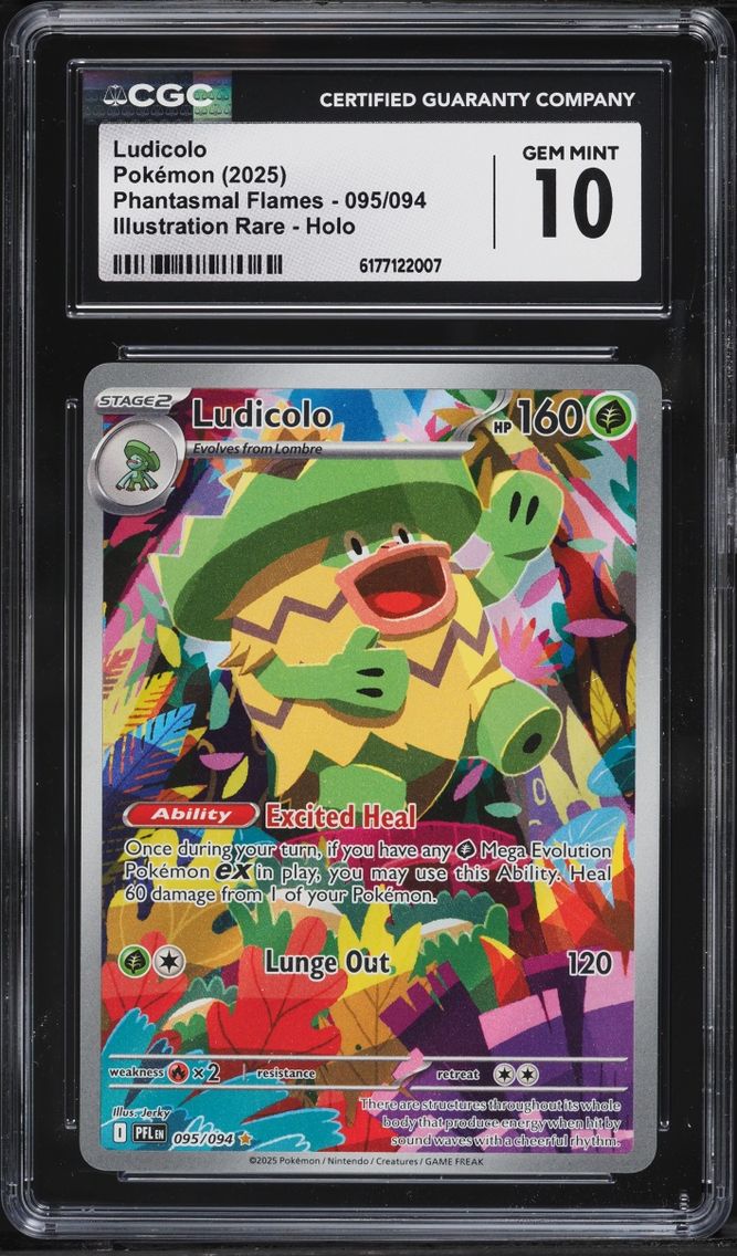 2025 Pokemon Mega Evolution Phantasmal Flames IR Ludicolo #95 CGC 10 GEM MINT
