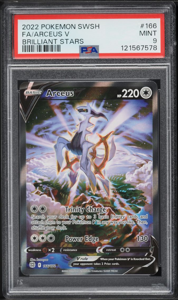 2022 #166 Full Art/Arceus V PSA 9 Sword & Shield Brilliant Stars Pokemon