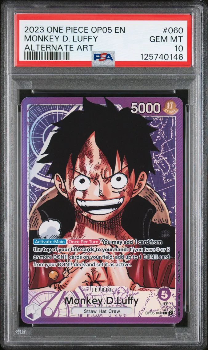 2023 #060 Monkey D. Luffy Alternate Art PSA 10 OP05-Awakening of the New Era One Piece