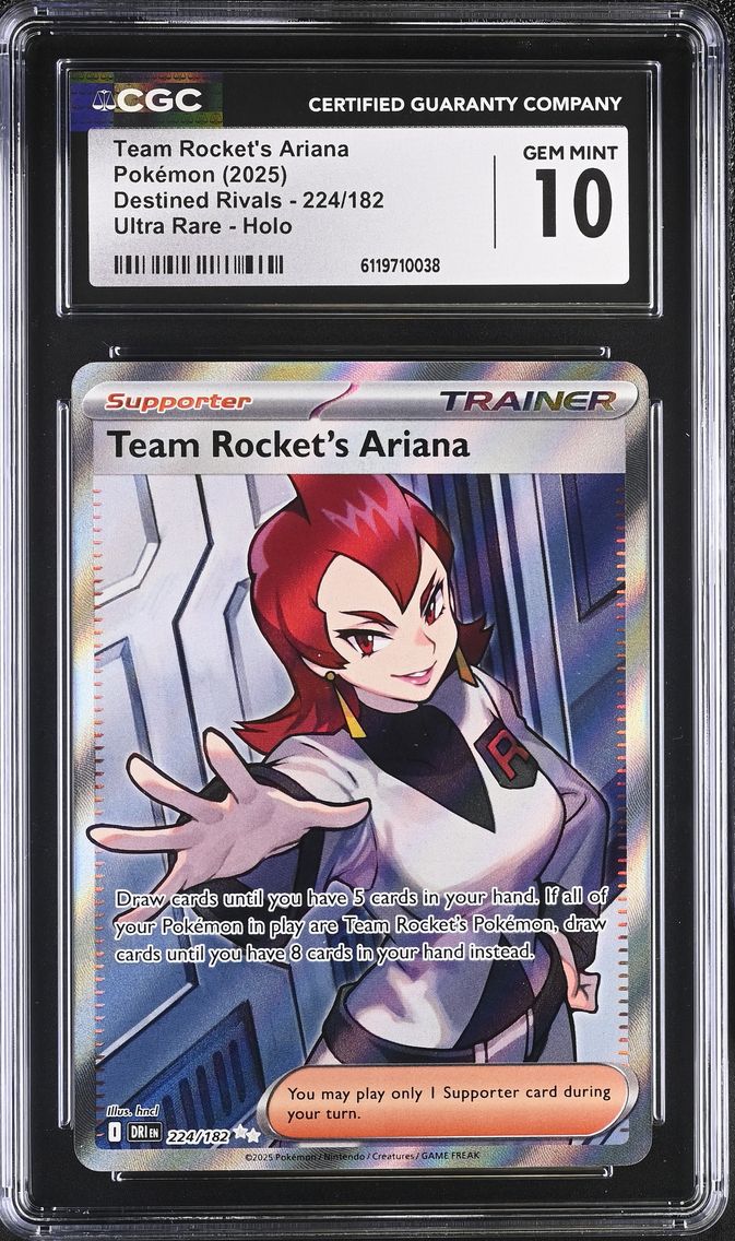 2025 #224 Team Rocket's Ariana CGC 10 Destined Rivals - DRI EN - English