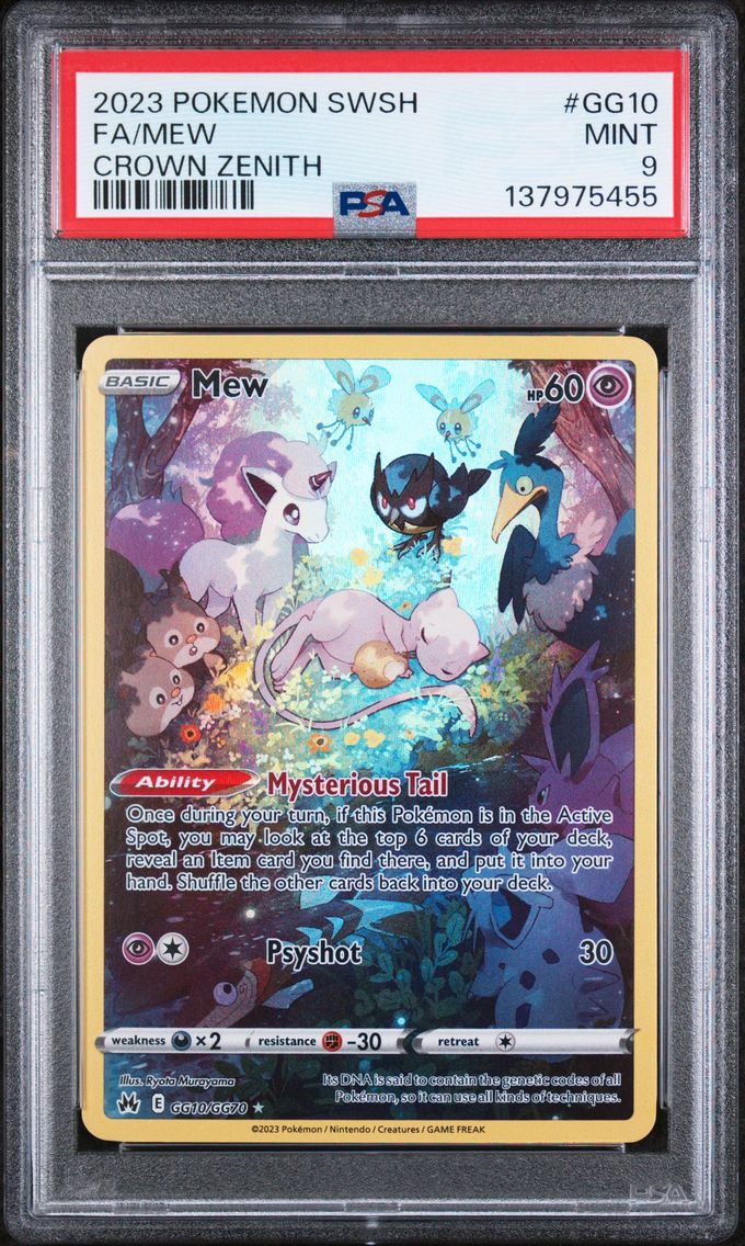 2023 #GG10 Full Art/Mew PSA 9 Sword and Shield Crown Zenith Pokemon