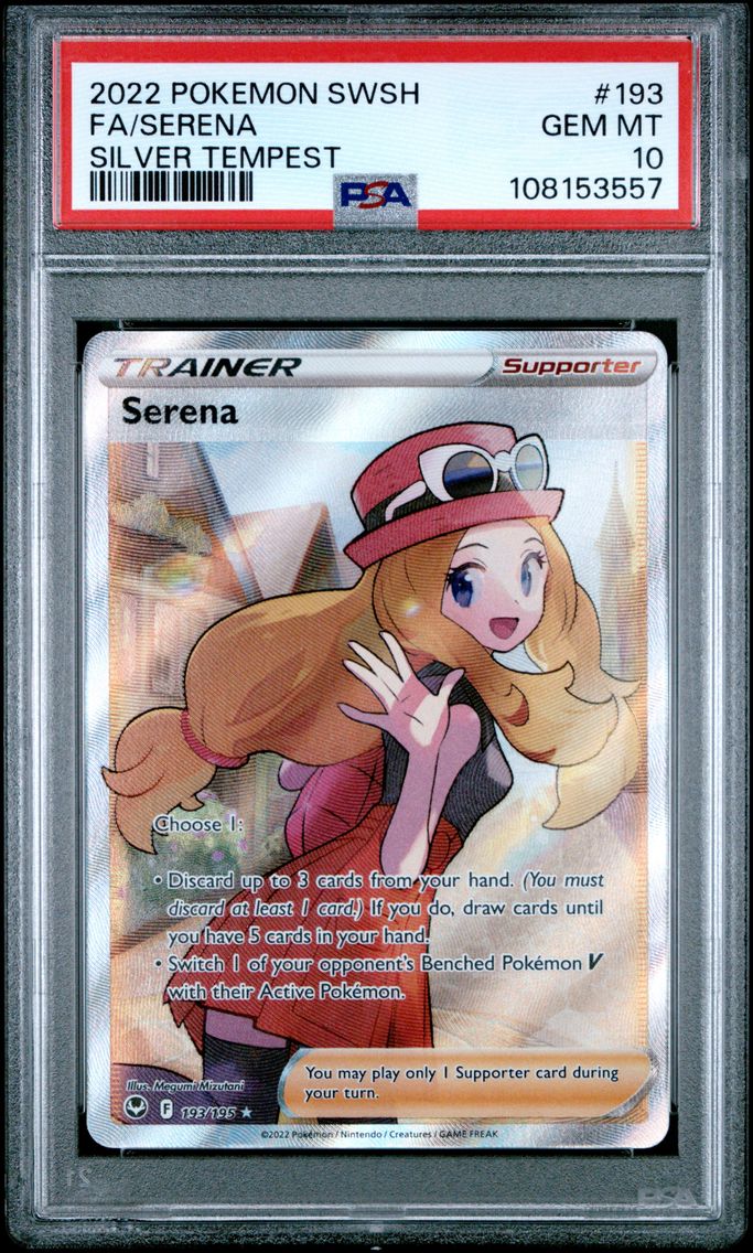 2022 #193 FULL ART/SERENA PSA 10 SWORD & SHIELD SILVER TEMPEST POKEMON