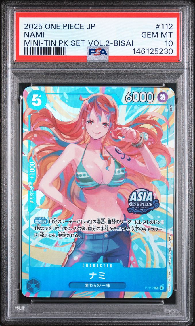 2025 #112 Nami PSA 10 One Piece Japanese Mini-Tin Pack Set Vol.2