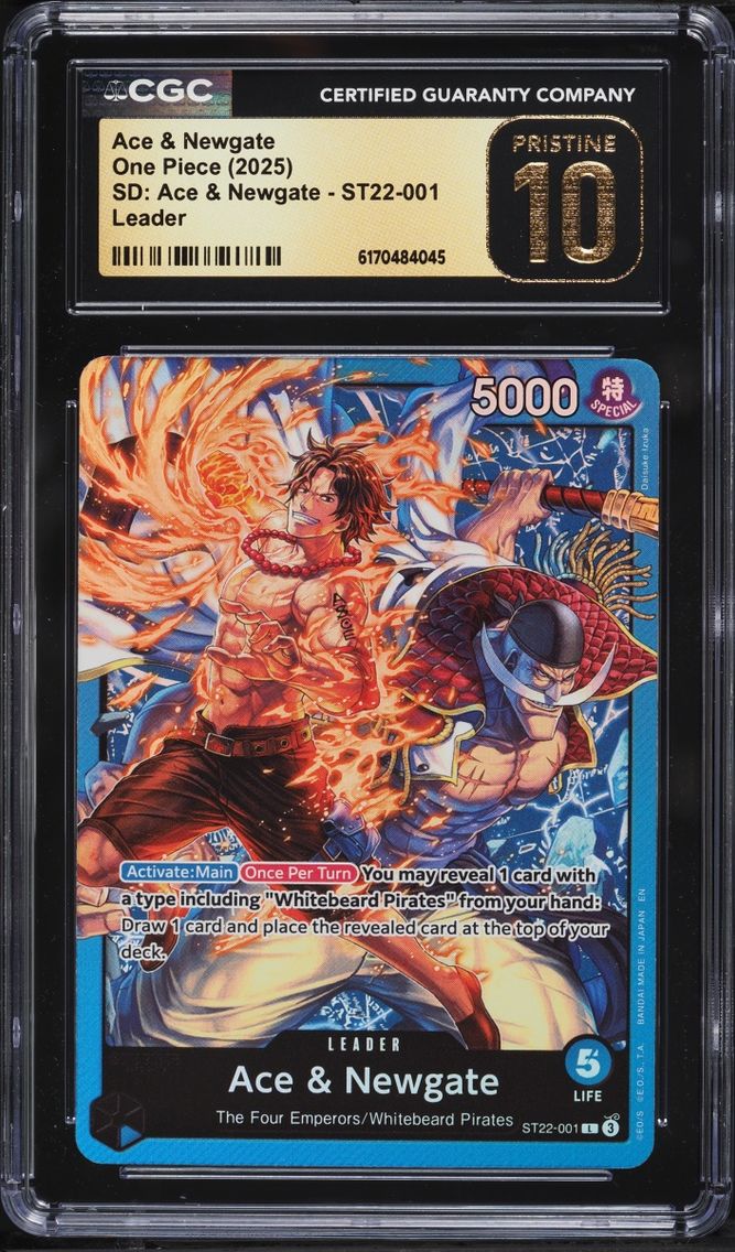 2025 One Piece Starter Deck Leader Ace & Newgate #ST22-001 CGC 10 PRISTINE