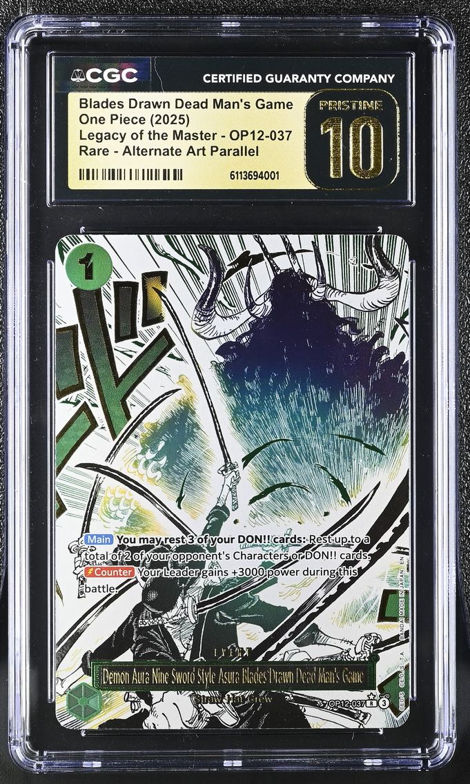 2025 #OP12-037 Blades Drawn Dead Man's Game CGC 10 Pristine Legacy of the Master (OP12) - English