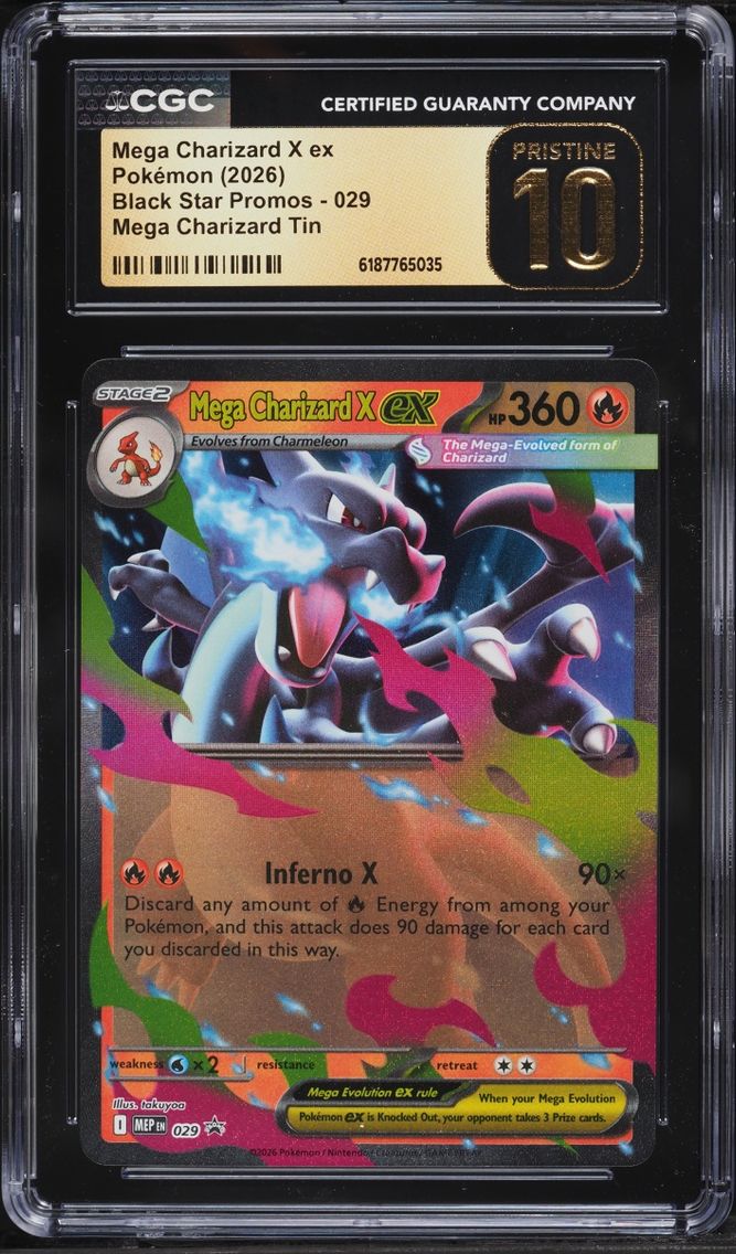 2026 #29 Mega Charizard X Ex CGC 10 Pokemon Mega Evolution Promo Tin