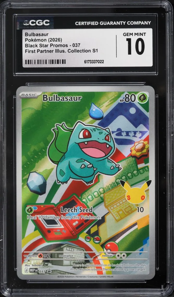 2026 Pokemon Mega Evolution Promo First Partner Illustration Full Art Bulbasaur #37 CGC 10 GEM