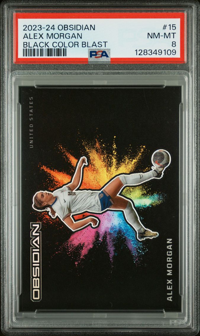 2023 #15 Alex Morgan PSA 8 Base Panini Obsidian Black Color Blast Soccer