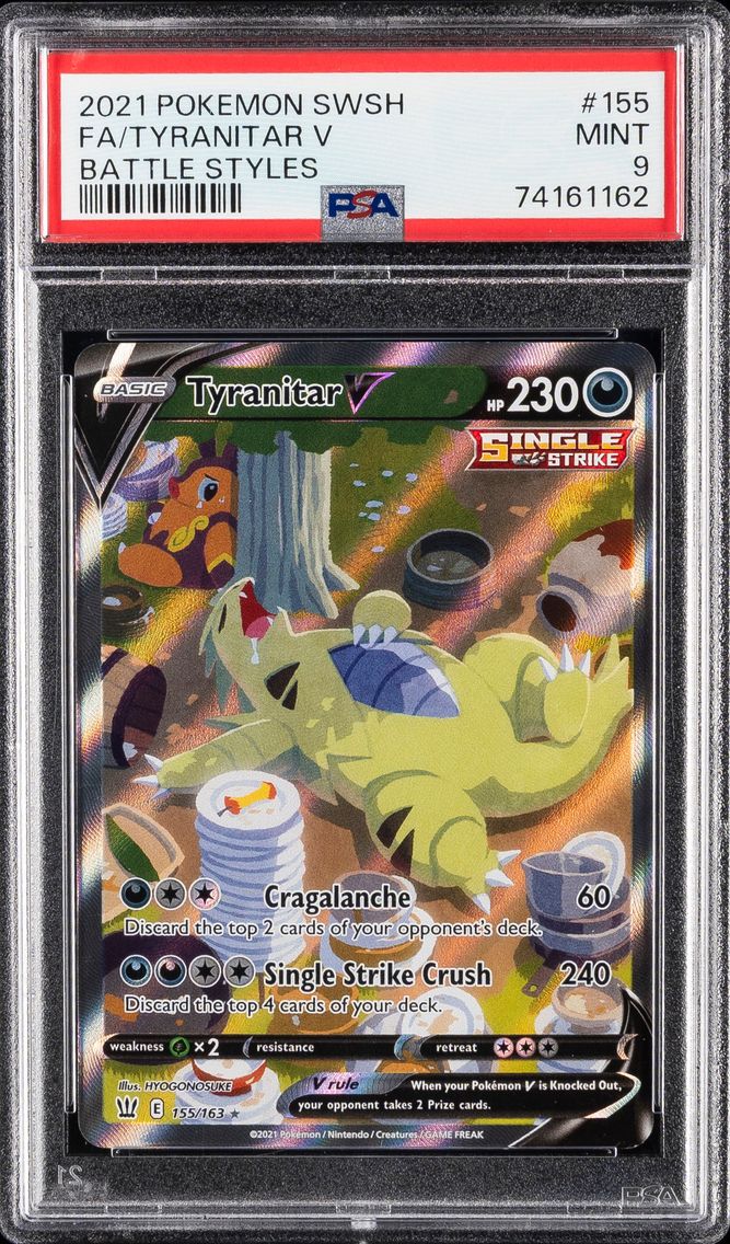 2021 #155 Full Art/Tyranitar V PSA 9 Sword & Shield Battle Styles Pokemon