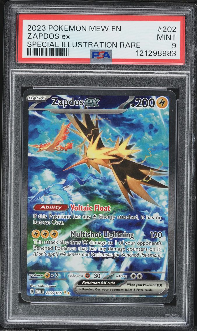 2023 #202 Zapdos EX PSA 9 Mew EN-151 Pokemon