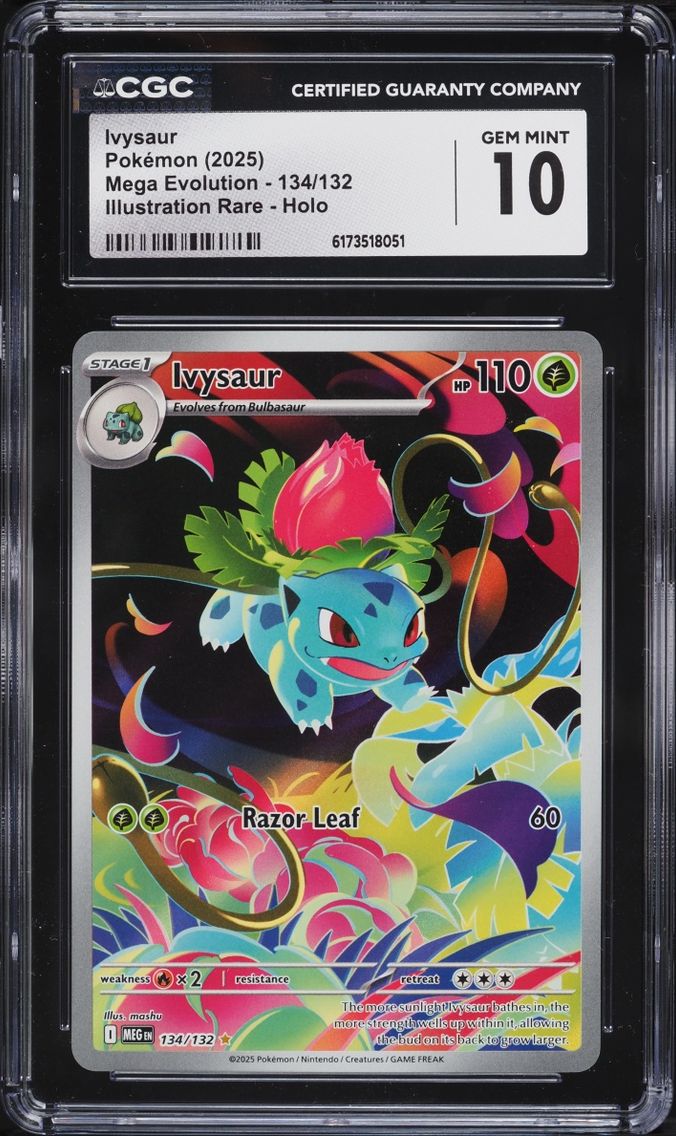 2025 Pokemon Mega Evolution IR Ivysaur #134 CGC 10 GEM MINT