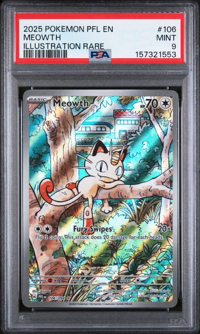 2025 #106 Meowth PSA 9 Pfl EN-Phantasmal Flames