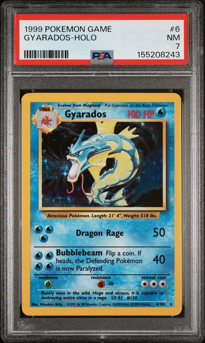 1999 #6 Gyarados-Holo PSA 7 Game