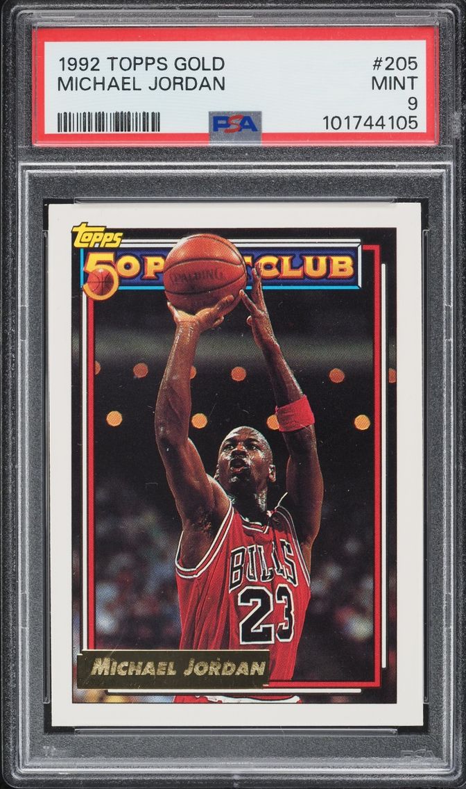 1992 #205 Michael Jordan PSA 9 Topps Gold