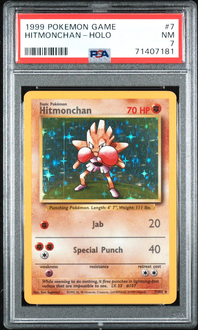 1999 #7 Hitmonchan-Holo PSA 7 Game