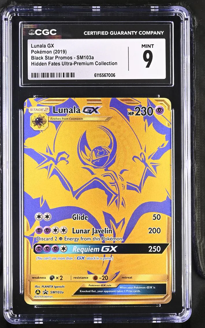 2019 #SM103a Lunala GX CGC 9 Hidden Fates Ultra-Premium Collection Holo Black Star Promos - Sun & Moon - English Pokemon