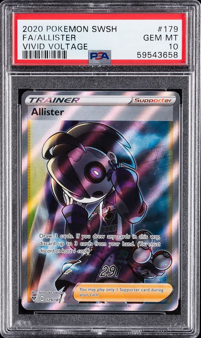 2020 #179 Full Art/Allister PSA 10 Sword & Shield Vivid Voltage Pokemon