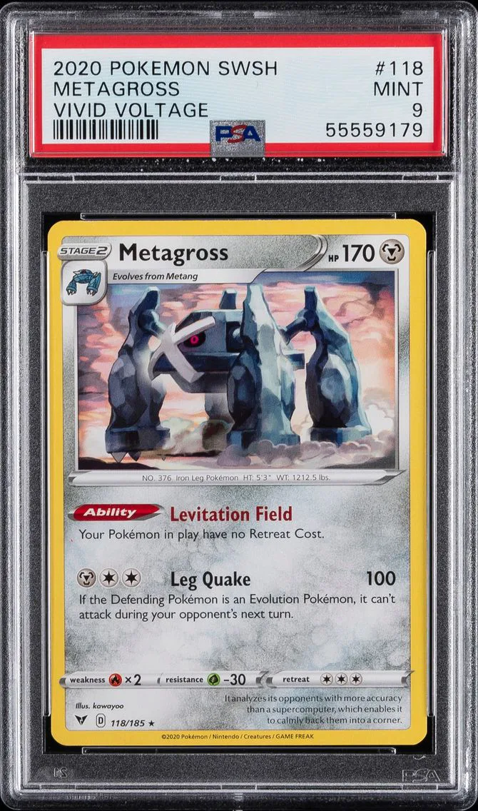 2020 #118 Metagross PSA 9 Sword & Shield Vivid Voltage Pokemon