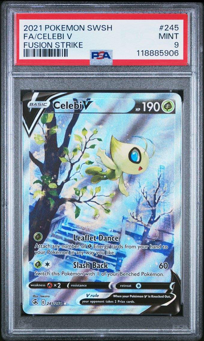 2021 #245 Full Art/Celebi V PSA 9 Sword & Shield Fusion Strike