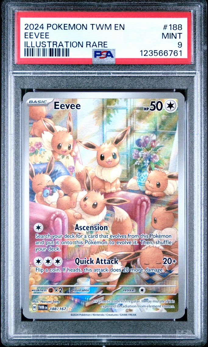 2024 #188 Eevee PSA 9 Twm EN-Twilight Masquerade Pokemon