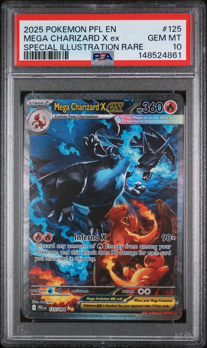 2025 #125 Mega Charizard X EX PSA 10 Pfl EN-Phantasmal Flames