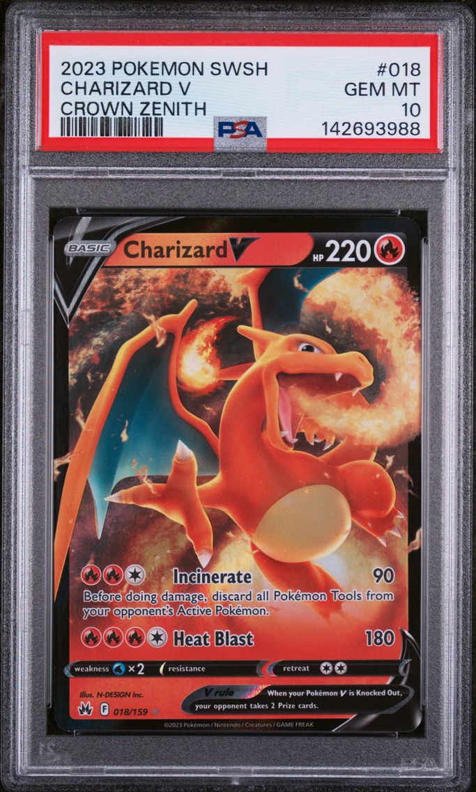 2023 #018 Charizard V PSA 10 Sword and Shield Crown Zenith