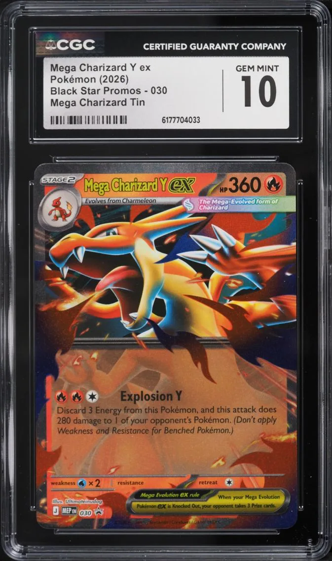 2026 Pokemon Mega Evolution Black Star Promo Tin Mega Charizard Y ex #30 CGC 10 GEM MINT