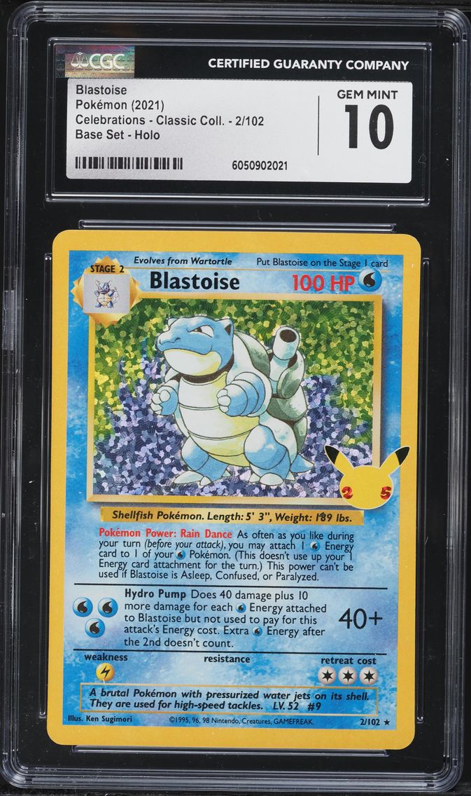 2021 #2 Blastoise-Holo CGC 10 Celebrations Classic Collection Pokemon