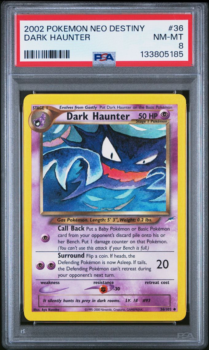 2002 #36 Dark Haunter PSA 8 Neo Destiny