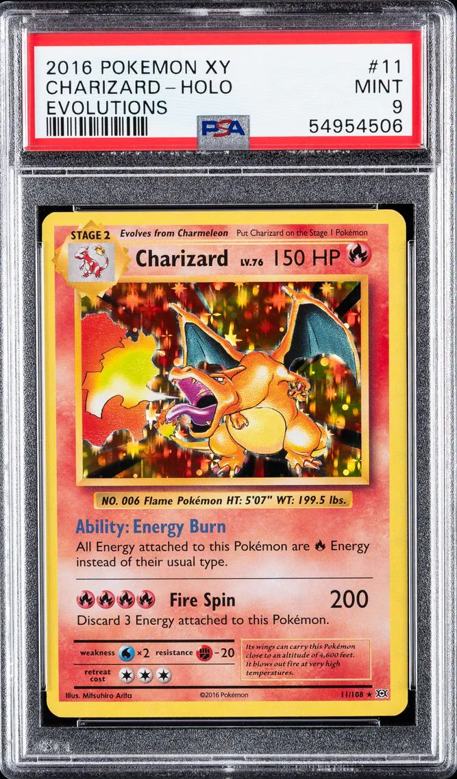 2016 #11 Charizard-Holo PSA 9 XY Evolutions Pokemon