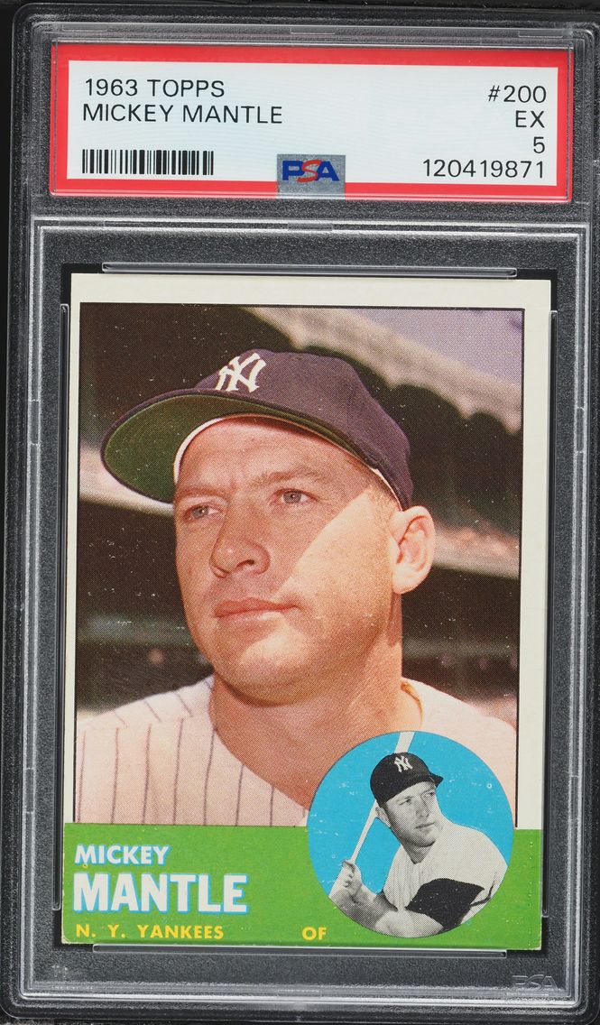 1963 #200 Mickey Mantle PSA 5 Topps Baseball