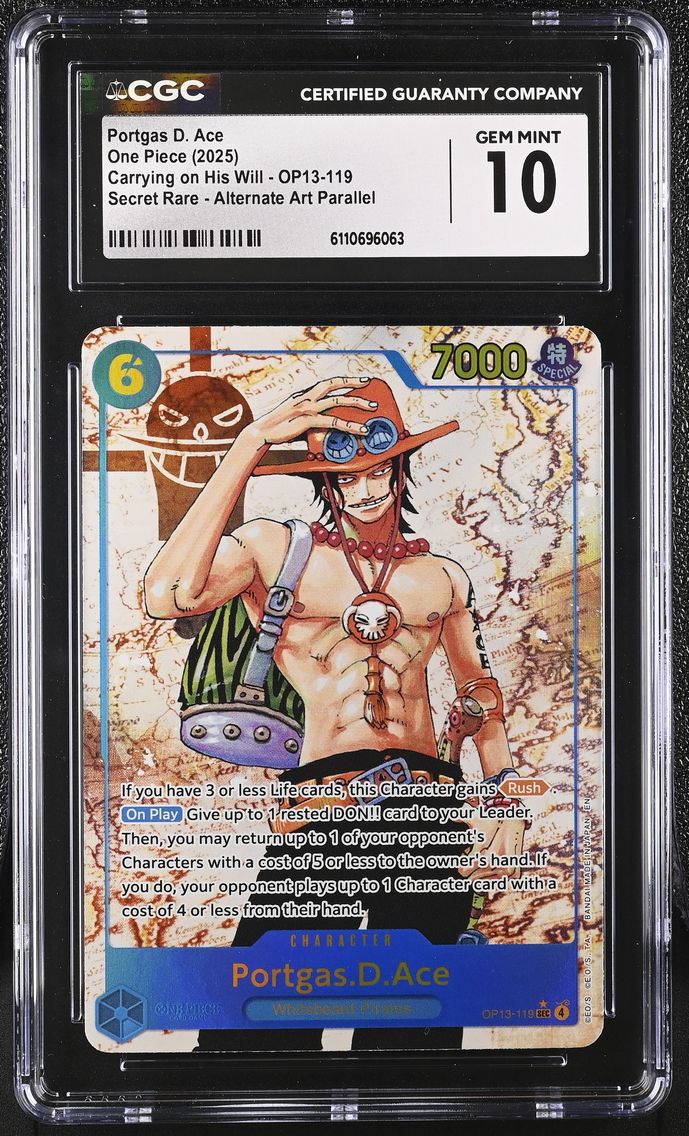 2025 #OP13-119 Portgas D. Ace CGC 10 Carrying on His Will (OP13) - English